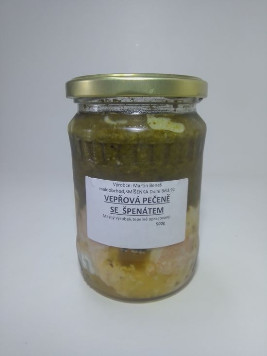 Vepřová pečeně se špenátem